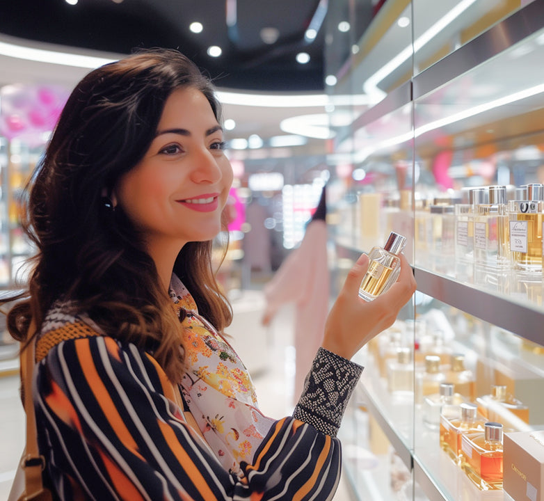 Women Checking Perfumess